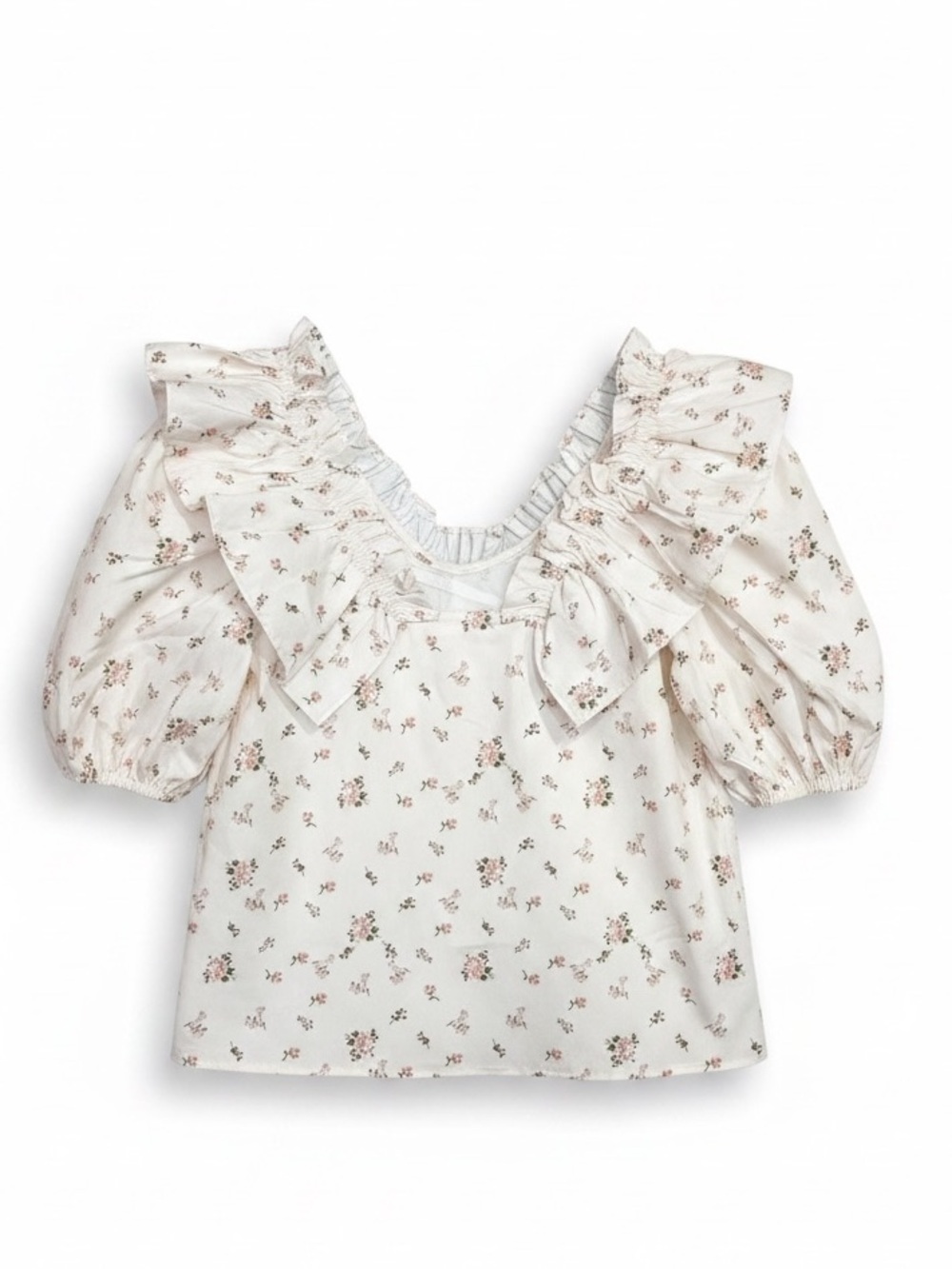 Tuckernuck Hyacinth House Charlotte Ruffle Neck Blouse Size Small - Picture 4 of 12